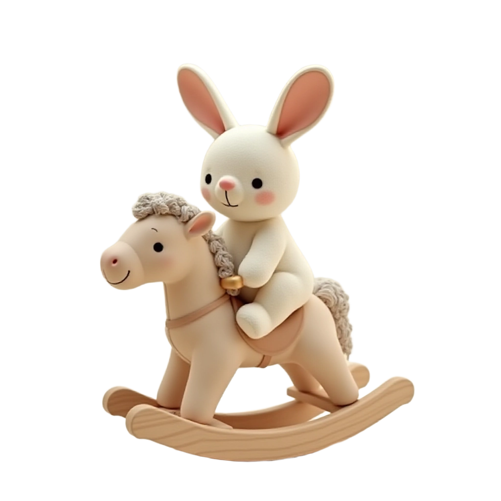 Riding Bunny on a Rocking Horse